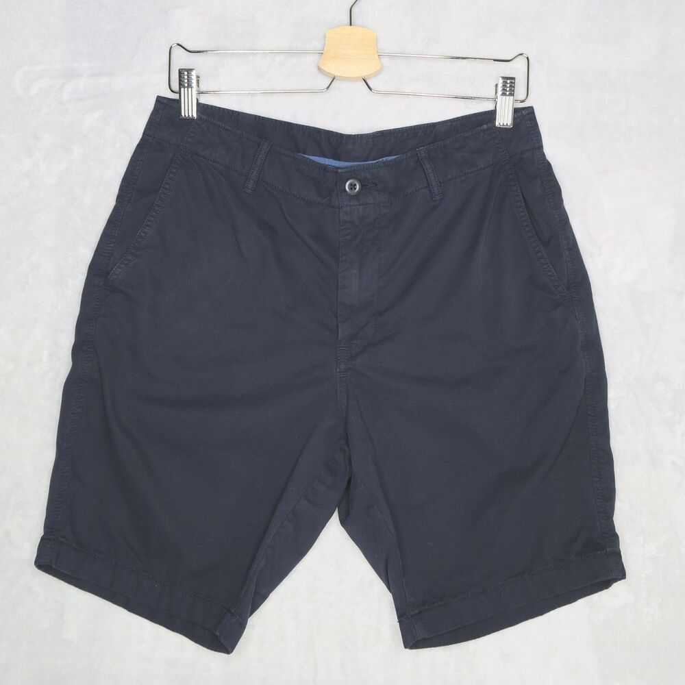 UNIQLO Dark Navy Blue Chino Shorts Size M 9" Casual 100% Cotton Preppy